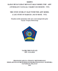 Image of JURNAL KAJIAN HUJAN LEBAT MENGGUNAKAN MODEL WRF-ARW
(STUDI KASUS TANGGAL 3 MARET 2013 DI ROTE - NTT)