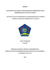 Image of UJI SENSITIVITAS SKEMA PARAMETERISASI MIKROFISIS UNTUK PREDIKSI HUJAN LEBAT DI SABANG