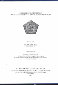 Image of Studi Mikrotremor dengan Menggunakan Digital Broadband Seismograph