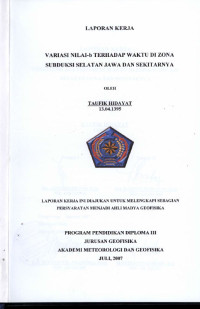 Image of Variasi nilai-b terhadap waktu di zona subduksi selatan jawa dan sekitarnya