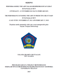 Image of PERFORMA MODEL WRF-ARW DALAM MEMPREDIKSI HUJAN LEBAT
DI PANGKALAN BUN
(STUDI KASUS : 11 NOVEMBER 2013 DAN 01 FEBRUARI 2015)
THE PERFORMANCE OF MODEL WRF-ARW IN PREDICTING HEAVY RAIN IN PANGKALAN BUN
(CASE STUDY: NOVEMBER 11th, 2013 AND FEBRUARY 1st, 2