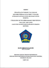 Image of PEMANFAATAN RADAR CUACA DALAM MENGIDENTIFIKASI AWAN DEBU VULKANIK
(STUDI KASUS LETUSAN GUNUNG KELUD DAN GUNUNG SINABUNG)
UTILIZATION OF WEATHER RADAR IN IDENTIFYING VOLCANIC ASH CLOUD
(CASE STUDY OF MOUNT KELUD AND MOUNT SINABUNG ERUPTION)