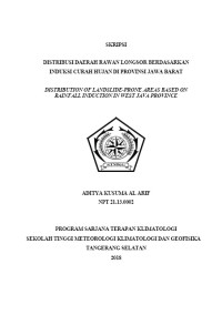 Image of DISTRIBUSI DAERAH RAWAN LONGSOR BERDASARKAN INDUKSI CURAH HUJAN DI PROVINSI JAWA BARAT
