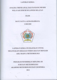 Image of ANALISA TREND AWAL DAN PANJANG MUSIDI SULAWESI SELATAN