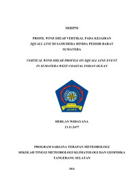 Image of PROFIL WIND SHEAR VERTIKAL PADA KEJADIAN SQUALL LINE  
DI SAMUDERA HINDIA PESISIR BARAT SUMATERA