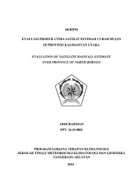 Image of EVALUASI PRODUK CITRA SATELIT ESTIMASI CURAH HUJAN DI PROVINSI KALIMANTAN UTARA