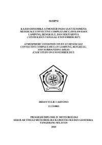 Image of KAJIAN DINAMIKA ATMOSFER PADA SAAT FENOMENA MESOSCALE CONVECTIVE COMPLEX (MCC) DI KAWASAN LAMPUNG, BENGKULU, DAN SEKITARNYA (STUDI KASUS TANGGAL 8 NOVEMBER 2017)