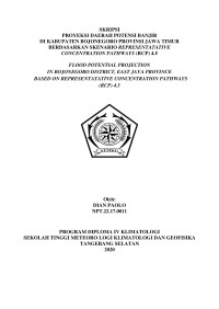 Image of Proyeksi Daerah Potensi Banjir Di Kabupaten Bojonegoro Provinsi Jawa Timur Berdasarkan Skenario Representatative Concentration Pathways (RCP) 4.5