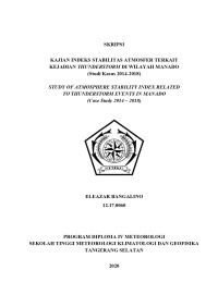 Image of Kajian Indeks Stabilitas Atmosfer Terkait Kejadian Thunderstorm Di Wilayah Manado (Studi Kasus 2014 - 2018)