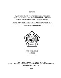 Image of Rancang Bangun Prototipe Model Prediksi Probabilitas Tanah Longsor dengan Jaringan Saraf Tiruan di Wilayah Banjarnegara