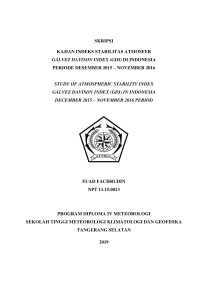 Image of Kajian Indeks Stabilitas Atmosfer Gálvez Davison Index (GDI) di Indonesia Periode Desember 2015 – November 2016