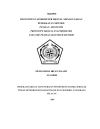 Image of PROTOTIPE EVAPORIMETER DIGITAL MENGGUNAKAN PENDEKATAN METODE PENMAN MONTEITH