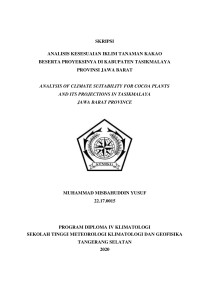 Image of Analisis Kesesuaian Iklim Tanaman Kakao Beserta Proyeksinya Di Kabupaten Tasikmalaya Provinsi Jawa Barat