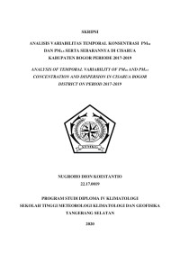 Image of Analisis Variabilitas Temporal Konsentrasi PM10 dan PM2.5 serta Sebarannya di Cisarua Kabupaten Bogor Periode 2017-2019