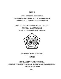 Image of Studi Struktur Kerak Bumi Zona Transisi Wilayah Nusa Tenggara Timur Menggunakan Metode Fungsi Penerima