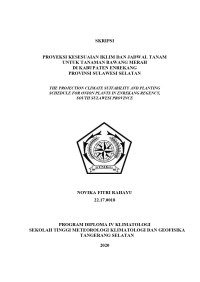 Image of Proyeksi Kesesuaian Iklim dan Jadwal Tanam untuk Tanaman Bawang Merah di Kabupaten Enrekang Provinsi Sulawesi Selatan