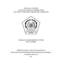 Image of ANALISIS CURAH HUJAN DENGAN PREDIKTOR SUHU MUKA LAUT DAN 