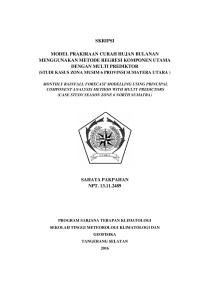 Image of Model prakiraan curah hujan bulanan menggunakan regresi komponen utama dengan multiprediktor (studi kasus zona musim 6 Sumatera utara)