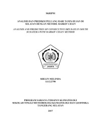 Image of ANALISIS DAN PREDIKSI PELUANG HARI TANPA HUJAN DI SUMATERA SELATAN DENGAN METODE MARKOV CHAIN
