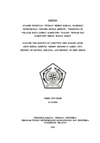 Image of ANALISIS PEMETAAN TINGKAT RESIKO BAHAYA SAMBARAN PETIR DENGAN METODE SIMPLE ADDITIVE WEIGHTING DI WILAYAH KOTA AMBON, KABUPATEN MALUKU TENGAH DAN KABUPATEN SERAM BAGIAN BARAT