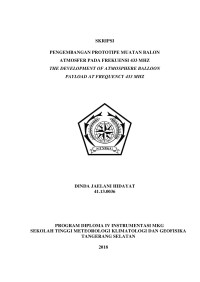 Image of PENGEMBANGAN PROTOTIPE MUATAN BALON ATMOSFER PADA FREKUENSI 433 MHz