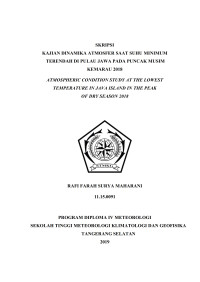 Image of Kajian Dinamika Atmosfer saat Suhu Minimum Terendah di Pulau Jawa Pada Puncak Musim Kemarau 2018