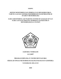 Image of SISTEM MONITORING DAN PERINGATAN DINI KEBOCORAN TABUNG GAS DAN GENERATOR HIDROGEN ELEKTROLITIK DI STASIUN METEOROLOGI