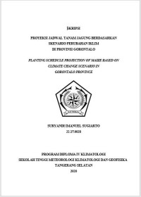 Image of Proyeksi Jadwal Tanam Jagung Berdasarkan Skenario Perubahan Iklim Di Provinsi Gorontalo