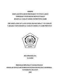 Image of SIMULASI PENGARUH PERUBAHAN TUTUPAN LAHAN TERHADAP UNSUR IKLIM MENGGUNAKAN REGIONAL CLIMATE MODEL DI PROVINSI JAMBI