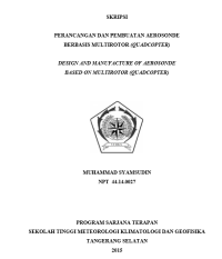 Image of Perancangan Dan Pembuatan Aerosonde Berbasis Multirotor (Quadcopter)