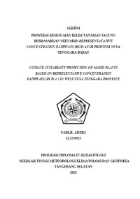 Image of PROYEKSI KESESUAIAN IKLIM TANAMAN JAGUNG BERDASARKAN SKENARIO REPRESENTATATIVE CONCENTRATION PATHWAYS (RCP) 4.5 DI PROVINSI NUSA TENGGARA BARAT