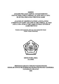 Image of ANALISIS RAWAN KEKERINGAN UNTUK TANAMAN JAGUNG BERDASARKAN PEMBOBOTAN TIPE IKLIM OLDEMAN DAN KETERSEDIAAN AIR TANAH DI PROVINSI GORONTALO