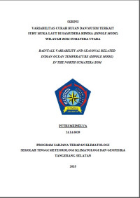 Image of JURNAL VARIABILITAS CURAH HUJAN DAN MUSIM TERKAIT SUHU MUKA LAUT DI SAMUDERA HINDIA (DIPOLE MODE) WILAYAH ZOM SUMATERA UTARA