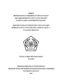 Image of PROYEKSI RAWAN KEKERINGAN MENGGUNAKAN SKENARIO REPRESENTATIVE CONCENTRATION PATHWAYS (RCP) 4.5 DI PROVINSI MALUKU